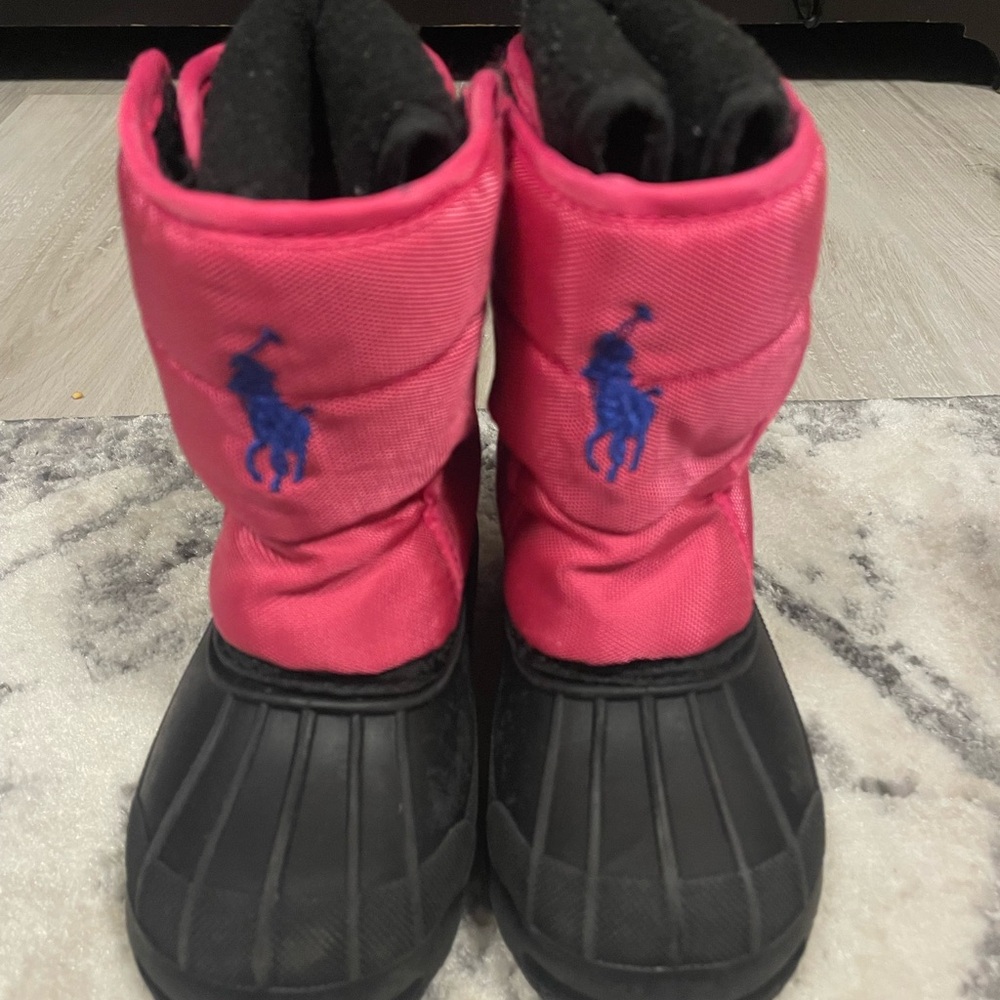Ralph Lauren Pink and Black Kids' Snow Boots